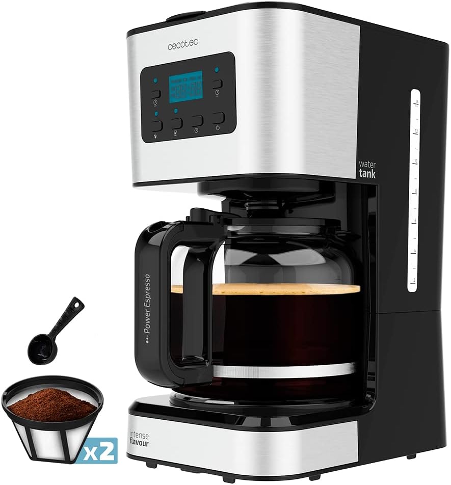 Cecotec Power Matic-ccino 8000 Touch Series coffee machine con pantalla LCD, tanque de agua, cafetera, cuchara y filtros de café